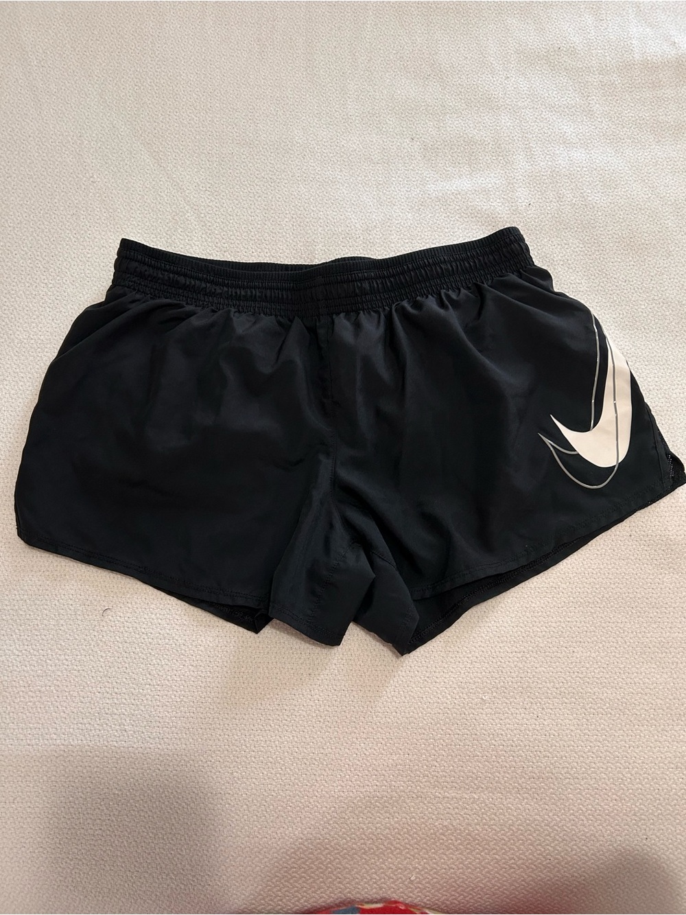 Nike Women's Black Running Shorts with White Swoosh